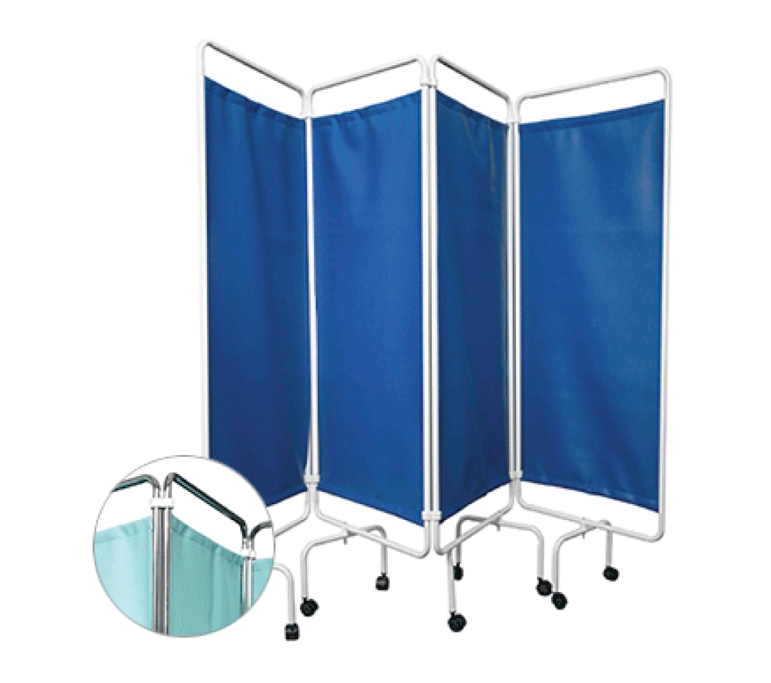 Four Fold Privacy Screens with Curtains
