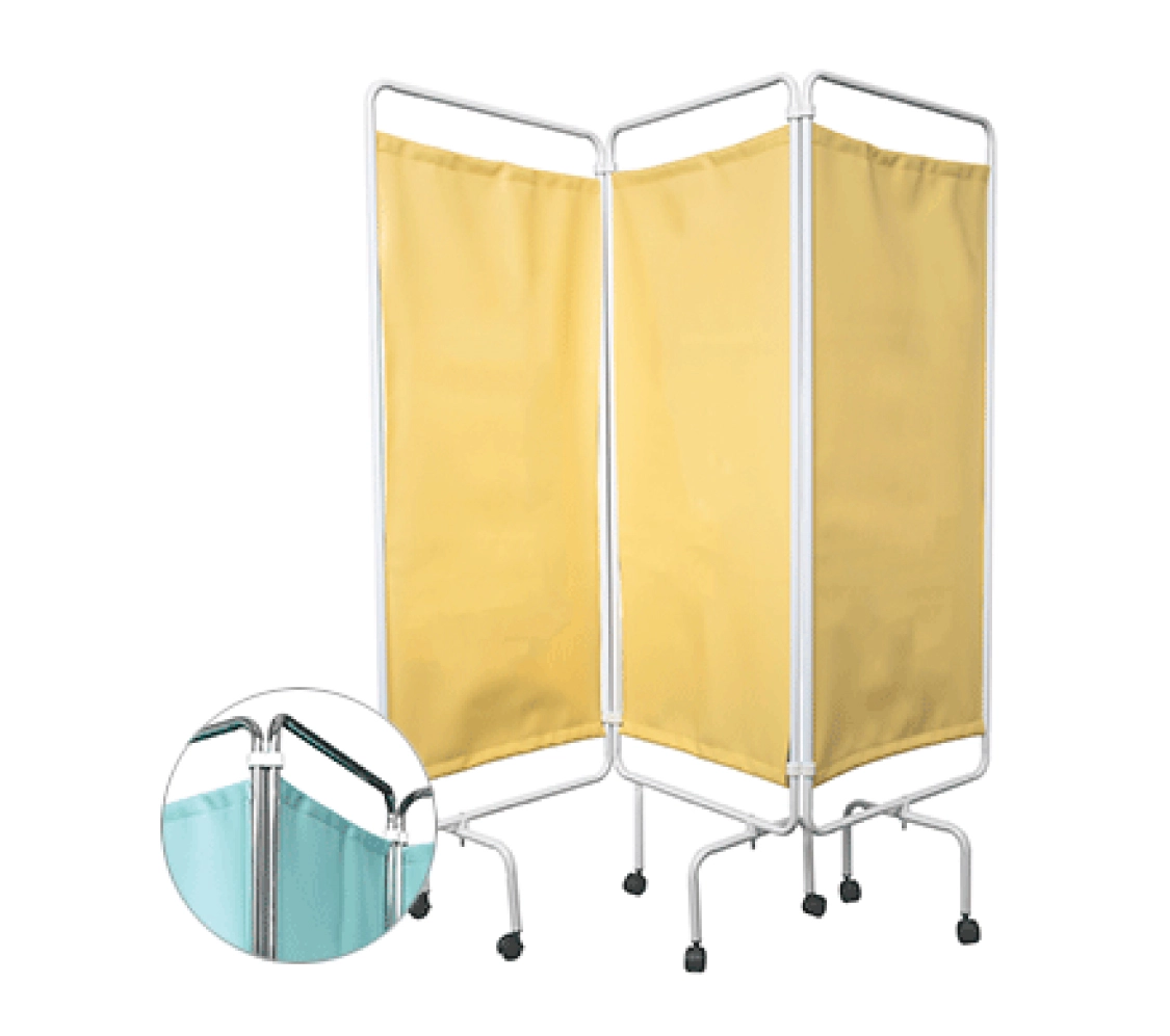 Three Fold Privacy Screens with Curtains