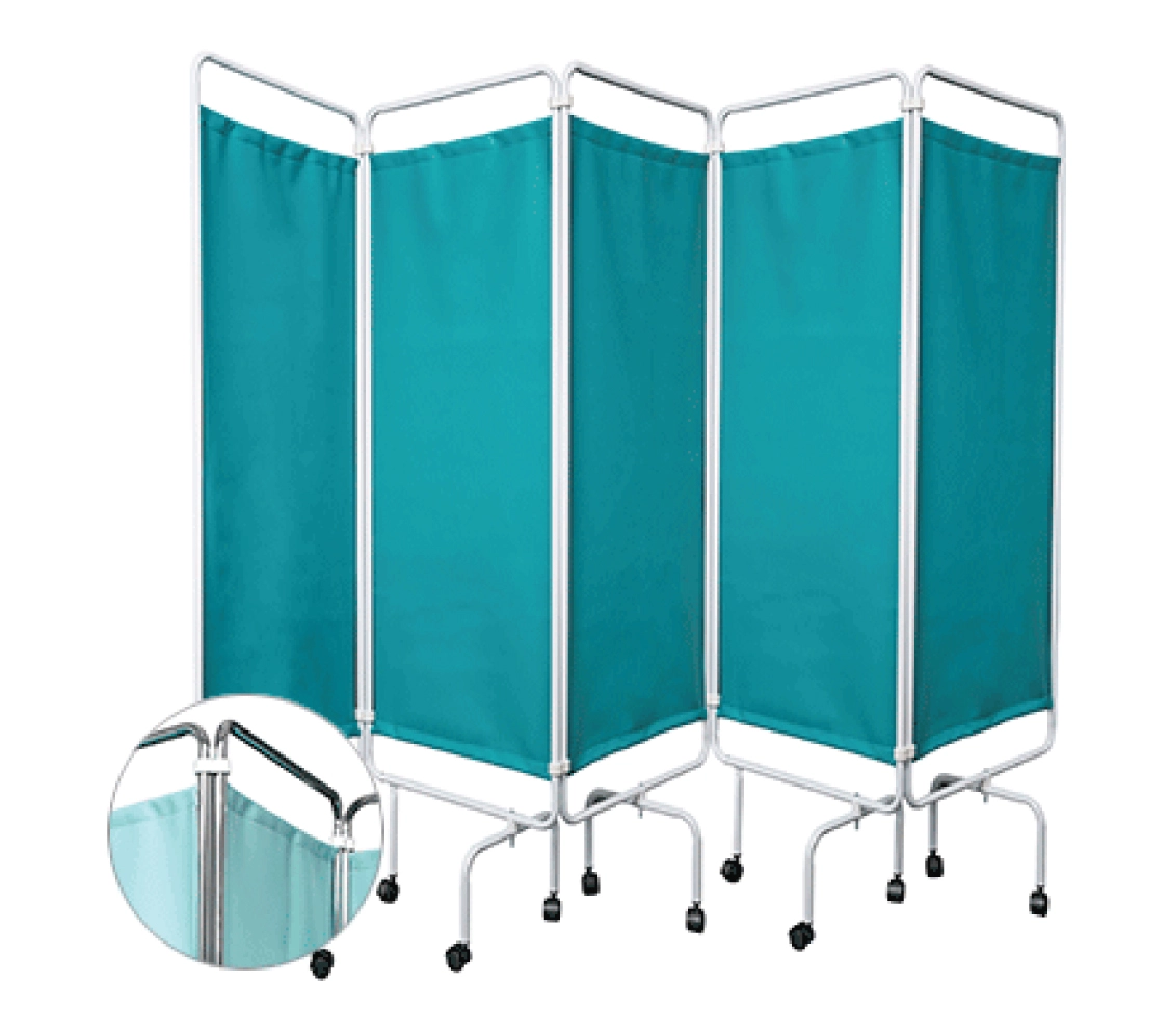 Four Fold Privacy Screens with Curtains