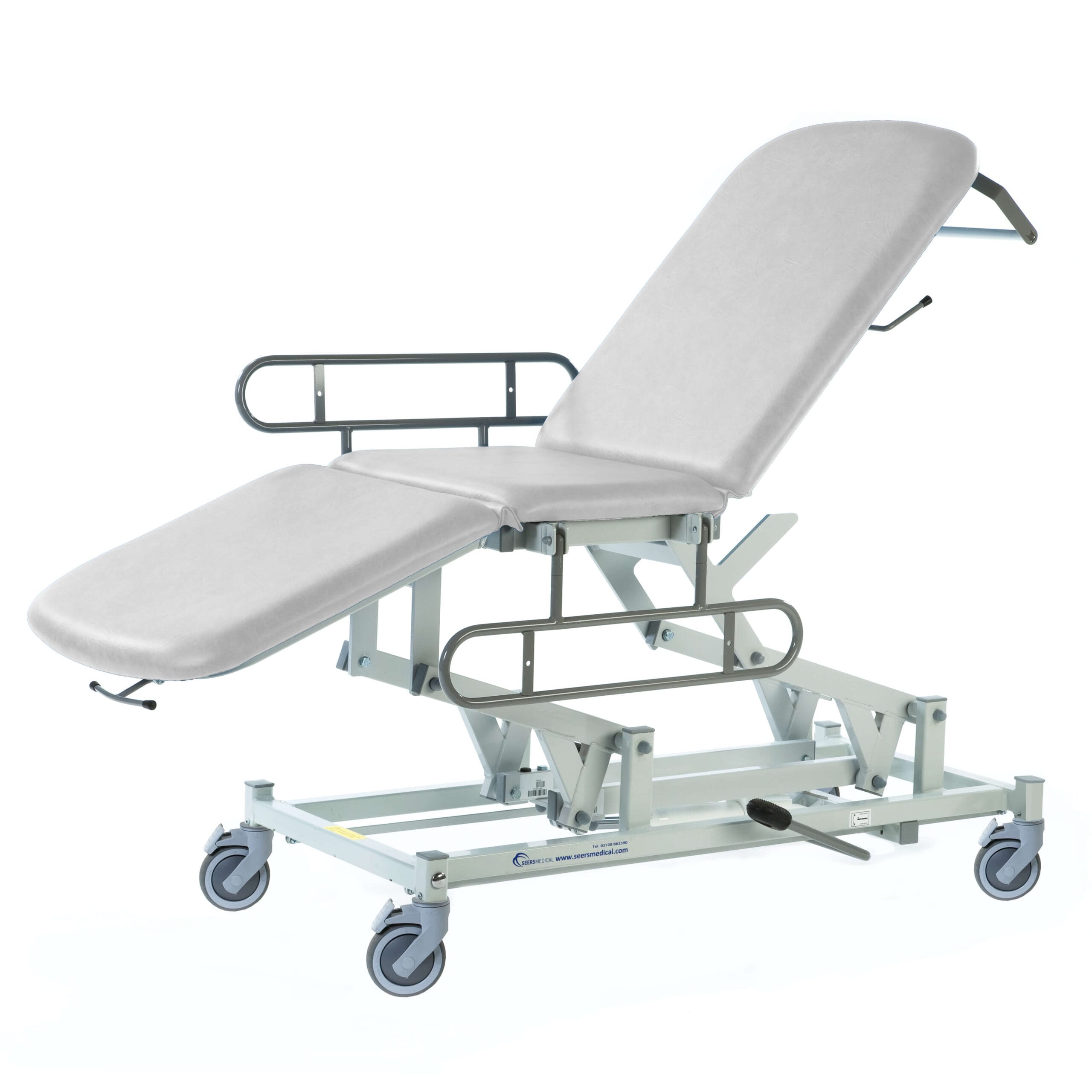 3 Section Mobile Treatment Couch - White